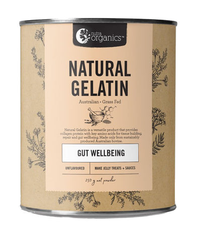 Nutra Organics Natural Gelatin Australian Grass Fed Gut Digestive Health 250g