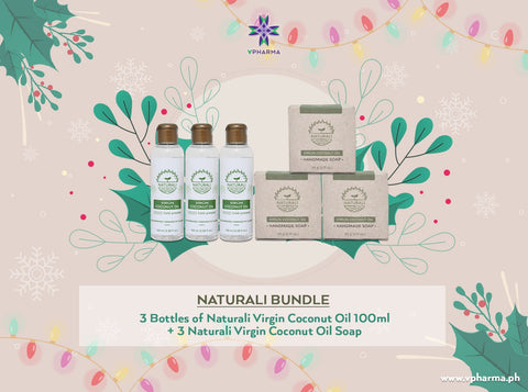 Naturali bundle: 3 VCO 100ml + 3 VCO soap