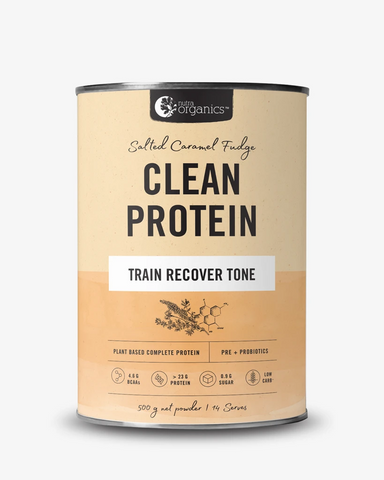 Nutra Organics Clean Protein Train Recover Tone Salted Caramel Fudge 500g