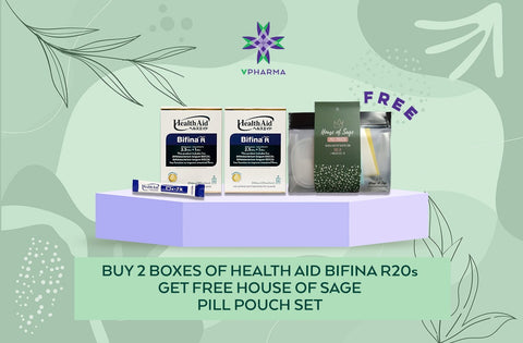 2 Health Aid Bifina R20s + FREE House of Sage Pill Pouch Bundle