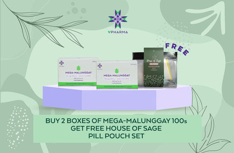 2 Mega-Malunggay 100's + FREE House of Sage Pill Pouch Bundle