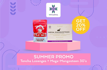 Tencha Lozenges 38g by JINTAN + Mega-Mangosteen 30s Bundle