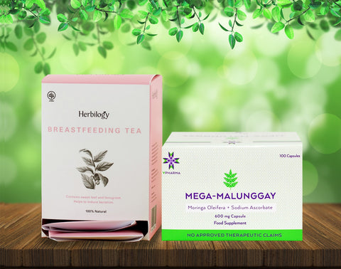 Mega-Malunggay 100's + Herbilogy Breastfeeding Tea Bundle for Sale | VPharma