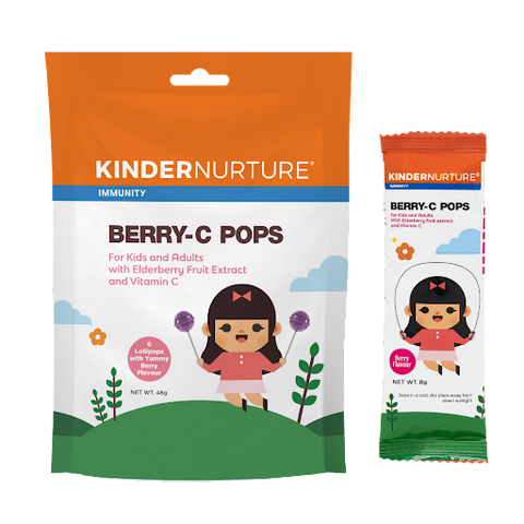 KinderNurture Berry-C Pops Lollipops 6's 48g